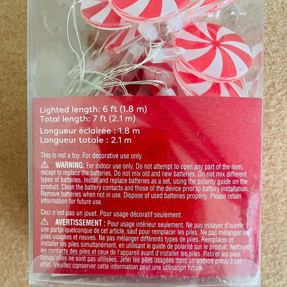 ASHLAND PEPPERMINT CANDY CHRISTMAS KITSCH ICON STRING LIGHTS - RARE
